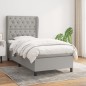 vidaXL Boxspringbett mit Matratze Hellgrau 80x200 cm Stoff vidaXL Boxspringbett mit Matratze Hellgrau 80x200 cm Stoff