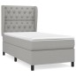 vidaXL Boxspringbett mit Matratze Hellgrau 80x200 cm Stoff vidaXL Boxspringbett mit Matratze Hellgrau 80x200 cm Stoff