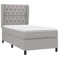vidaXL Boxspringbett mit Matratze Hellgrau 80x200 cm Stoff vidaXL Boxspringbett mit Matratze Hellgrau 80x200 cm Stoff