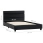 Bettgestell mit LED Schwarz Kunstleder 90x200 cm Bettgestell mit LED Schwarz Kunstleder 90x200 cm