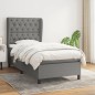 vidaXL Boxspringbett mit Matratze Dunkelgrau 80x200 cm Stoff vidaXL Boxspringbett mit Matratze Dunkelgrau 80x200 cm Stoff