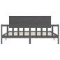 Massivholzbett mit Kopfteil Grau 200x200 cm Massivholzbett mit Kopfteil Grau 200x200 cm