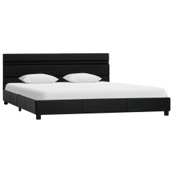 LED-Bettgestell Schwarz Kunstleder 160x200 cm