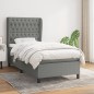 vidaXL Boxspringbett mit Matratze Dunkelgrau 100x200 cm Stoff vidaXL Boxspringbett mit Matratze Dunkelgrau 100x200 cm Stoff