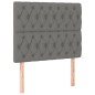 vidaXL Boxspringbett mit Matratze Dunkelgrau 100x200 cm Stoff vidaXL Boxspringbett mit Matratze Dunkelgrau 100x200 cm Stoff