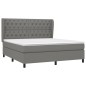 vidaXL Boxspringbett mit Matratze Dunkelgrau 160x200 cm Stoff vidaXL Boxspringbett mit Matratze Dunkelgrau 160x200 cm Stoff
