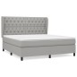 vidaXL Boxspringbett mit Matratze Hellgrau 160x200 cm Stoff vidaXL Boxspringbett mit Matratze Hellgrau 160x200 cm Stoff