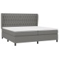 vidaXL Boxspringbett mit Matratze Dunkelgrau 200x200 cm Stoff vidaXL Boxspringbett mit Matratze Dunkelgrau 200x200 cm Stoff