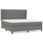 vidaXL Boxspringbett mit Matratze Dunkelgrau 180x200 cm Stoff vidaXL Boxspringbett mit Matratze Dunkelgrau 180x200 cm Stoff
