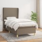 vidaXL Boxspringbett mit Matratze Taupe 90x190 cm Stoff vidaXL Boxspringbett mit Matratze Taupe 90x190 cm Stoff