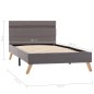 Bettgestell mit LED Hellgrau Stoff 100x200 cm Bettgestell mit LED Hellgrau Stoff 100x200 cm