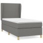 vidaXL Boxspringbett mit Matratze Dunkelgrau 100x200 cm Stoff vidaXL Boxspringbett mit Matratze Dunkelgrau 100x200 cm Stoff