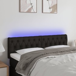 vidaXL LED Kopfteil Schwarz 160x7x78/88 cm Stoff