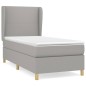 vidaXL Boxspringbett mit Matratze Hellgrau 90x190 cm Stoff vidaXL Boxspringbett mit Matratze Hellgrau 90x190 cm Stoff