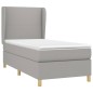 vidaXL Boxspringbett mit Matratze Hellgrau 90x190 cm Stoff vidaXL Boxspringbett mit Matratze Hellgrau 90x190 cm Stoff