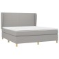 vidaXL Boxspringbett mit Matratze Hellgrau 160x200 cm Stoff vidaXL Boxspringbett mit Matratze Hellgrau 160x200 cm Stoff