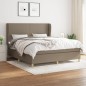 vidaXL Boxspringbett mit Matratze Taupe 180x200 cm Stoff vidaXL Boxspringbett mit Matratze Taupe 180x200 cm Stoff