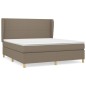 vidaXL Boxspringbett mit Matratze Taupe 180x200 cm Stoff vidaXL Boxspringbett mit Matratze Taupe 180x200 cm Stoff