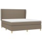 vidaXL Boxspringbett mit Matratze Taupe 180x200 cm Stoff vidaXL Boxspringbett mit Matratze Taupe 180x200 cm Stoff