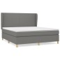 vidaXL Boxspringbett mit Matratze Dunkelgrau 180x200 cm Stoff vidaXL Boxspringbett mit Matratze Dunkelgrau 180x200 cm Stoff