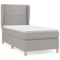 vidaXL Boxspringbett mit Matratze Hellgrau 100x200 cm Stoff vidaXL Boxspringbett mit Matratze Hellgrau 100x200 cm Stoff