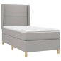 vidaXL Boxspringbett mit Matratze Hellgrau 100x200 cm Stoff vidaXL Boxspringbett mit Matratze Hellgrau 100x200 cm Stoff