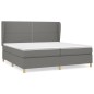 vidaXL Boxspringbett mit Matratze Dunkelgrau 200x200 cm Stoff vidaXL Boxspringbett mit Matratze Dunkelgrau 200x200 cm Stoff