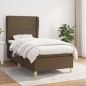 vidaXL Boxspringbett mit Matratze Dunkelbraun 100x200 cm Stoff vidaXL Boxspringbett mit Matratze Dunkelbraun 100x200 cm Stoff