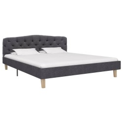 vidaXL Bettgestell Dunkelgrau Stoff 140x200 cm