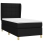 vidaXL Boxspringbett mit Matratze Schwarz 90x190 cm Stoff vidaXL Boxspringbett mit Matratze Schwarz 90x190 cm Stoff