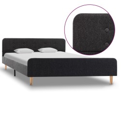 Bettgestell Dunkelgrau Sackleinen 140x200 cm