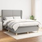 vidaXL Boxspringbett mit Matratze Hellgrau 140x200 cm Stoff vidaXL Boxspringbett mit Matratze Hellgrau 140x200 cm Stoff