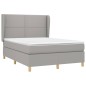 vidaXL Boxspringbett mit Matratze Hellgrau 140x200 cm Stoff vidaXL Boxspringbett mit Matratze Hellgrau 140x200 cm Stoff