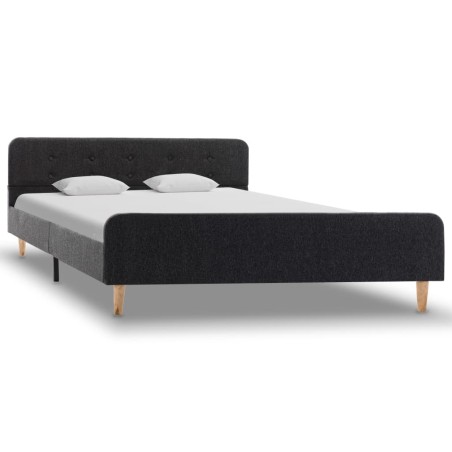 Bettgestell Dunkelgrau Sackleinen 140x200 cm