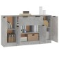 vidaXL Sideboards 3 Stk. Betongrau Holzwerkstoff vidaXL Sideboards 3 Stk. Betongrau Holzwerkstoff
