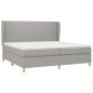 vidaXL Boxspringbett mit Matratze Hellgrau 200x200 cm Stoff vidaXL Boxspringbett mit Matratze Hellgrau 200x200 cm Stoff