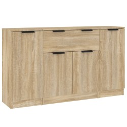 vidaXL Sideboards 3 Stk. Sonoma-Eiche Holzwerkstoff