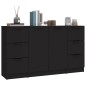 vidaXL Sideboards 3 Stk. Schwarz Holzwerkstoff vidaXL Sideboards 3 Stk. Schwarz Holzwerkstoff
