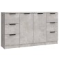 vidaXL Sideboards 3 Stk. Betongrau Holzwerkstoff vidaXL Sideboards 3 Stk. Betongrau Holzwerkstoff