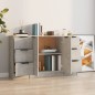 vidaXL Sideboards 3 Stk. Betongrau Holzwerkstoff vidaXL Sideboards 3 Stk. Betongrau Holzwerkstoff