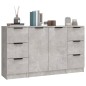 vidaXL Sideboards 3 Stk. Betongrau Holzwerkstoff vidaXL Sideboards 3 Stk. Betongrau Holzwerkstoff