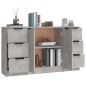 vidaXL Sideboards 3 Stk. Betongrau Holzwerkstoff vidaXL Sideboards 3 Stk. Betongrau Holzwerkstoff
