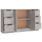 vidaXL Sideboards 3 Stk. Betongrau Holzwerkstoff vidaXL Sideboards 3 Stk. Betongrau Holzwerkstoff