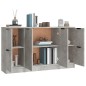 vidaXL Sideboards 3 Stk. Betongrau Holzwerkstoff vidaXL Sideboards 3 Stk. Betongrau Holzwerkstoff