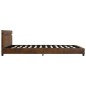 Bettgestell mit LED Braun Stoff 180x200 cm Bettgestell mit LED Braun Stoff 180x200 cm