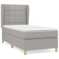 vidaXL Boxspringbett mit Matratze Hellgrau 100x200 cm Stoff vidaXL Boxspringbett mit Matratze Hellgrau 100x200 cm Stoff