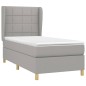vidaXL Boxspringbett mit Matratze Hellgrau 100x200 cm Stoff vidaXL Boxspringbett mit Matratze Hellgrau 100x200 cm Stoff