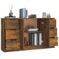 vidaXL Sideboards 3 Stk. Räuchereiche Holzwerkstoff vidaXL Sideboards 3 Stk. Räuchereiche Holzwerkstoff