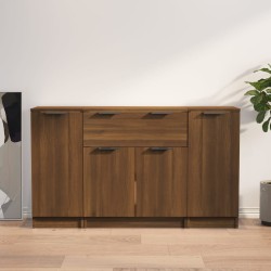 vidaXL Sideboards 3 Stk. Braun Eichen-Optik Holzwerkstoff