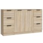 vidaXL Sideboards 3 Stk. Sonoma-Eiche Holzwerkstoff vidaXL Sideboards 3 Stk. Sonoma-Eiche Holzwerkstoff